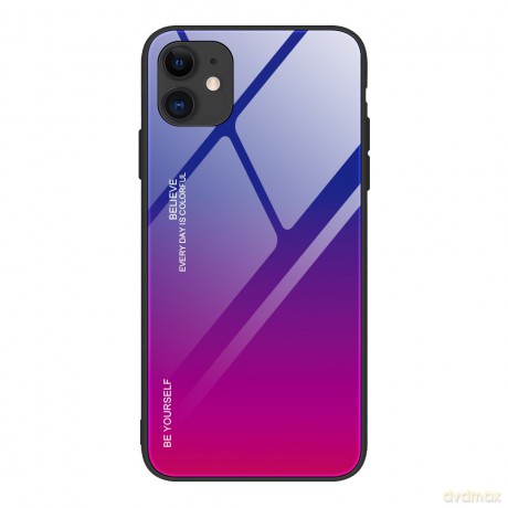 Gradient Glass etui pokrowiec nakładka ze szkła hartowanego iPhone 12 mini różowo-fioletowy