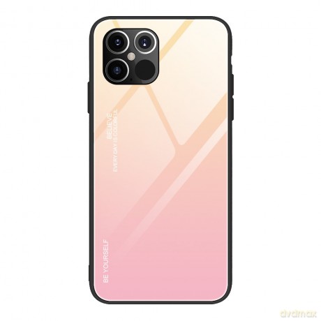 Gradient Glass etui pokrowiec nakładka ze szkła hartowanego iPhone 12 Pro Max różowy