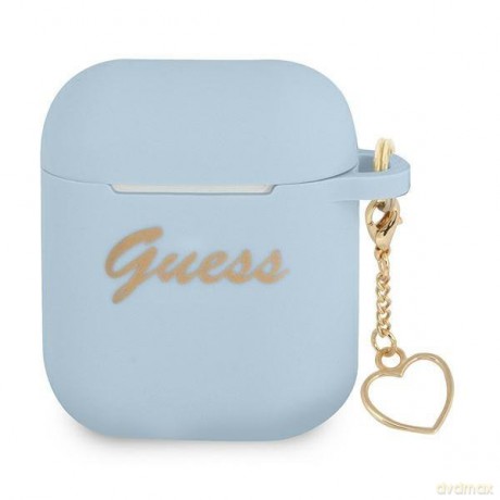 Guess GUA2LSCHSB AirPods 1/2 cover niebieski/blue Silicone Charm Collection