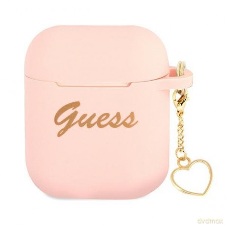 Guess GUA2LSCHSP AirPods 1/2 cover różowy/pink Silicone Charm Collection