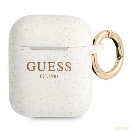 Guess GUA2SGGEH AirPods cover biały/white Silicone Glitter