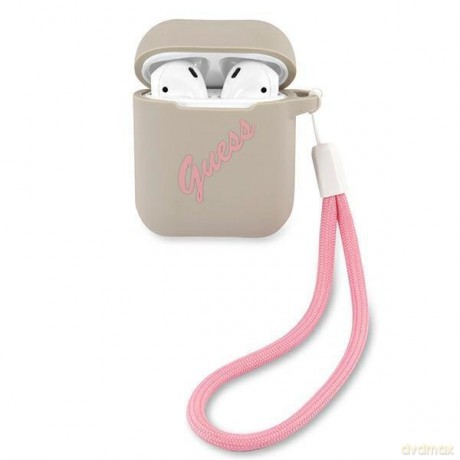 Guess GUACA2LSVSGP AirPods cover szaro różowy/grey pink Silicone Vintage
