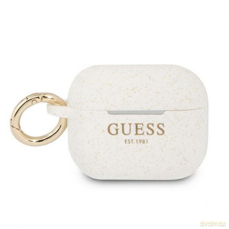 Guess GUAPSGGEH AirPods Pro cover biały/white Silicone Glitter