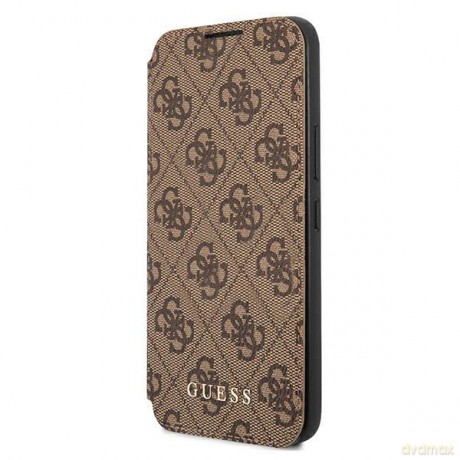 Guess GUBKS22MG4GFBR S22+ S906 brązowy/brown book 4G Metal Gold Logo