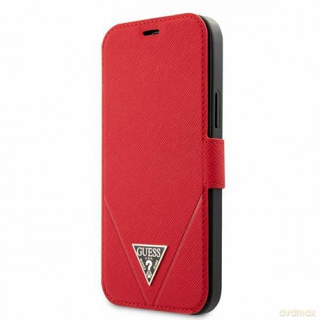 Guess GUFLBKP12SVSATMLRE iPhone 12 mini 5,4" czerwony/red book Saffiano
