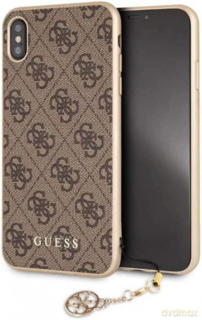 Guess GUHCI65GF4GBR iPhone Xs Max brown/brązowy hard case 4G Charms Collection