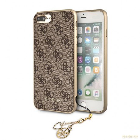 Guess GUHCI8LGF4GBR iPhone 7/8 Plus brownn/brązowy hard case 4G Charms Collection