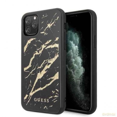 Guess GUHCN58MGGBK iPhone 11 Pro czarny/black hard case Glitter Marble Glass