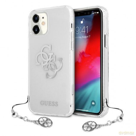 Guess GUHCN61KS4GSI iPhone 11 6,1" Transparent hardcase 4G Silver Charms Collection