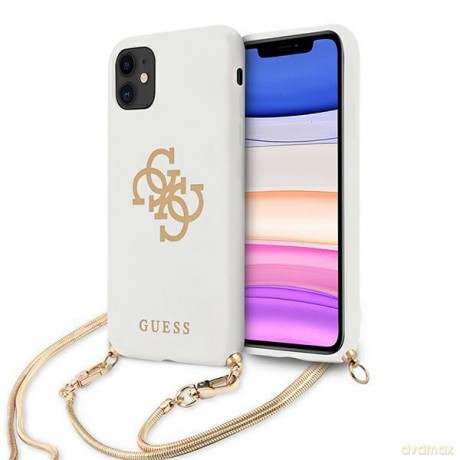 Guess GUHCN61LSC4GWH iPhone 11 6,1" biały/white hardcase 4G Gold Chain Collection