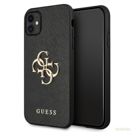 Guess GUHCN61SA4GGBK iPhone 11 6,1" czarny/black hardcase Saffiano 4G Metal Logo