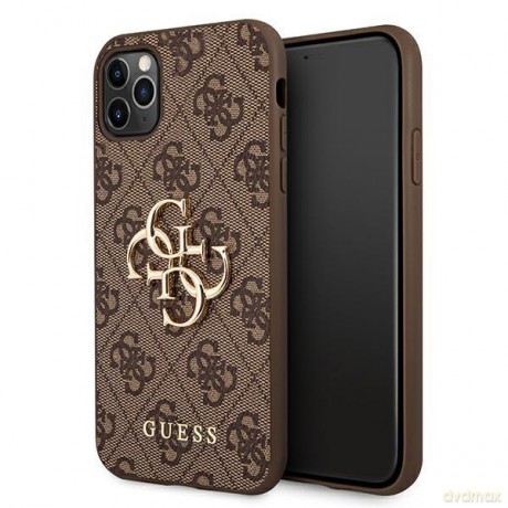 Guess GUHCN654GMGBR iPhone 11 Pro Max brązowy/brown hardcase 4G Big Metal Logo
