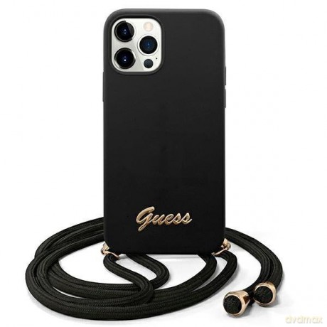 Guess GUHCP12LLSCLMGBK iPhone 12 Pro Max 6,7" czarny/black hardcase Metal Logo Cord