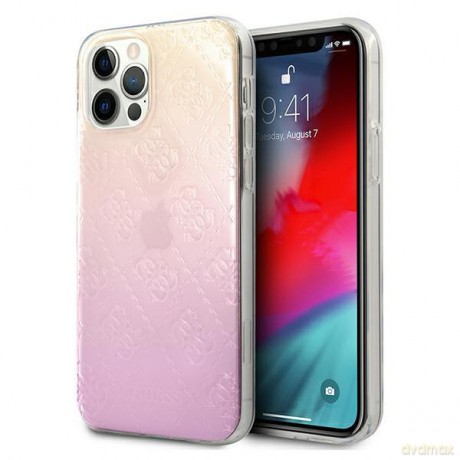 Guess GUHCP12M3D4GGPG iPhone 12/12 Pro 6,1" różowy pink 3D Raised 4G Gradient