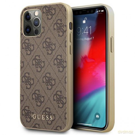 Guess GUHCP12MG4GB iPhone 12/12 Pro 6,1" brązowy/brown hard case 4G Collection