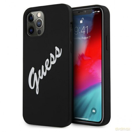 Guess GUHCP12MLSVSBW iPhone 12/12 Pro 6,1" czarno biały/black white hardcase Silicone Vintage