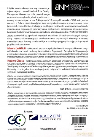 Metody Tqm W Zarządzaniu Firmą Praktyczne Przykłady Zasosowań (broszurowa) - Marek Ćwiklicki, Hubert Obora [KSIĄŻKA]
