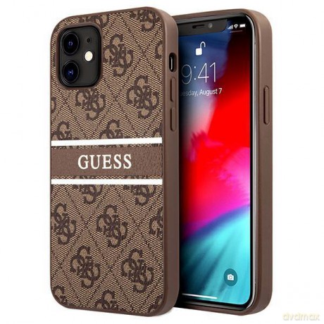 Guess GUHCP12S4GDBR iPhone 12 mini 5,4" brązowy/brown hardcase 4G Stripe