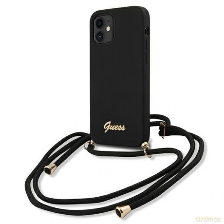 Guess GUHCP12SLSCLMGBK iPhone 12 mini 5,4" czarny/black hardcase Metal Logo Cord