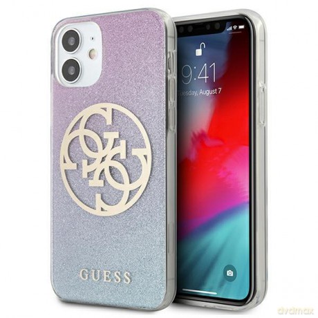 Guess GUHCP12SPCUGLBPG iPhone 12 mini 5,4" niebieski/blue hard case Glitter Gradient 4G Circle Logo