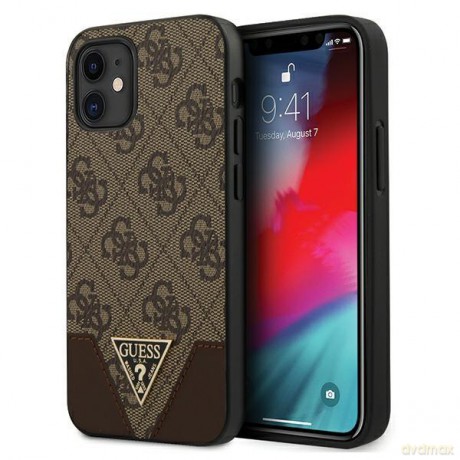 Guess GUHCP12SPU4GHBR iPhone 12 mini 5,4" brązowy/brown hardcase 4G Triangle Collection