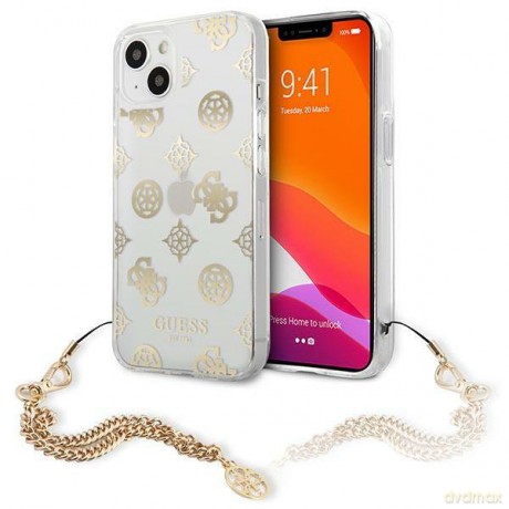 Guess GUHCP13MKSPEGO iPhone 13 6,1" złoty/gold hardcase Peony Chain Collection