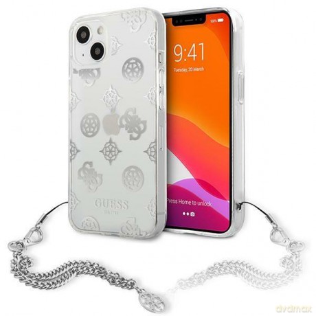 Guess GUHCP13MKSPESI iPhone 13 6,1" srebrny/silver hardcase Peony Chain Collection