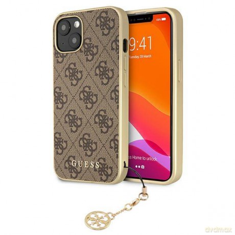 Guess GUHCP13SGF4GBR iPhone 13 mini 5,4" brązowy/brown hardcase 4G Charms Collection