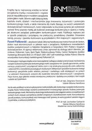 Potencjał Konkurencyjny Marki (broszurowa) - Paweł Patkowski [KSIĄŻKA]
