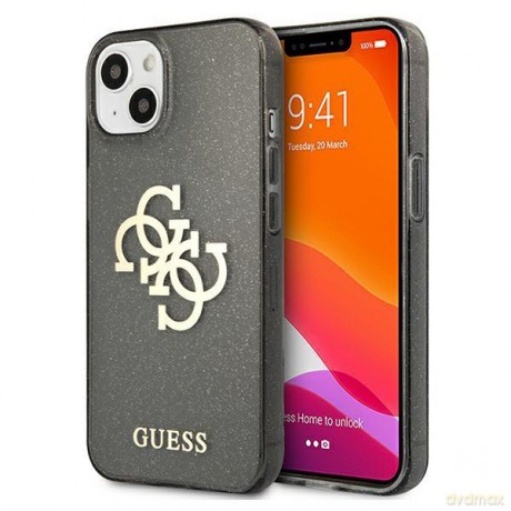 Guess GUHCP13SPCUGL4GBK iPhone 13 mini 5,4" czarny/black hard case Glitter 4G Big Logo