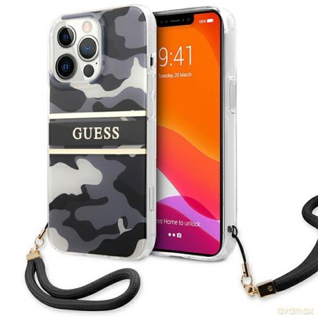 Guess GUHCP13XKCABBK iPhone 13 Pro Max 6,7" czarny/black hardcase Camo Strap Collection