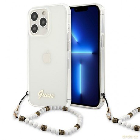 Guess GUHCP13XKPSWH iPhone 13 Pro Max 6,7" Transparent hardcase White Pearl