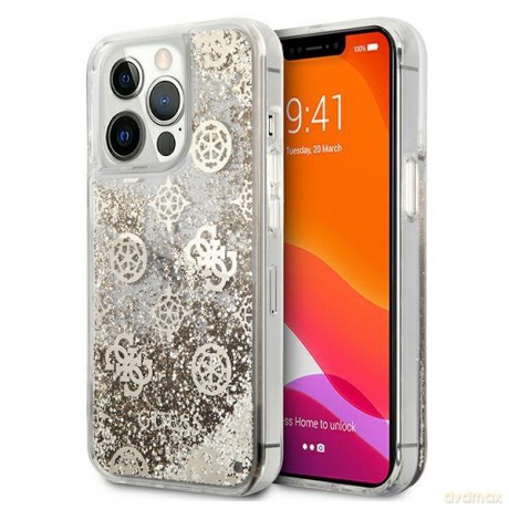 Guess GUHCP13XLGPEGO iPhone 13 Pro Max 6,7" złoty/gold hardcase Peony Liquid Glitter
