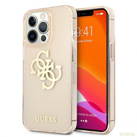 Guess GUHCP13XPCUGL4GGO iPhone 13 Pro Max 6,7" złoty/gold hard case Glitter 4G Big Logo