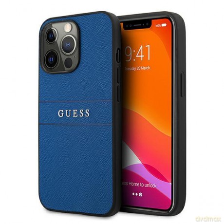 Guess GUHCP13XPSASBBL iPhone 13 Pro Max 6,7" niebieski/blue Saffiano Strap