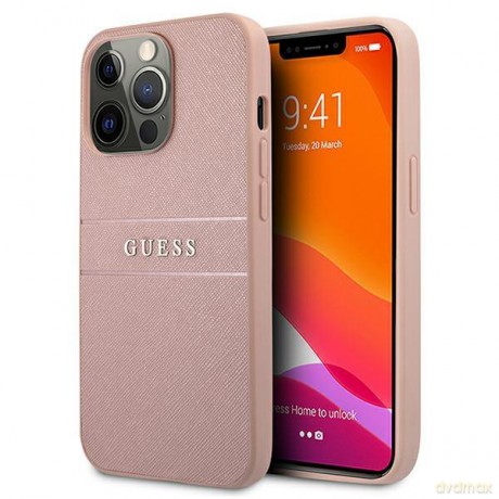 Guess GUHCP13XPSASBPI iPhone 13 Pro Max 6,7" różowy/pink hardcase Saffiano Stripe