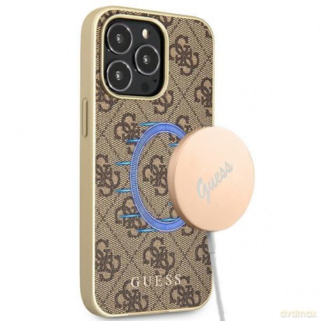 Guess GUHMP13XG4GB iPhone 13 Pro Max 6,7" brązowy/brown hard case 4G Collection Magsafe