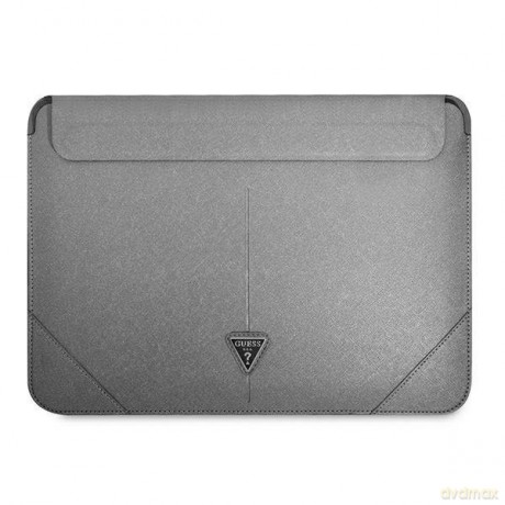 Guess Sleeve GUCS14PSATLG 13/14" srebrny /silver Saffiano Triangle Logo