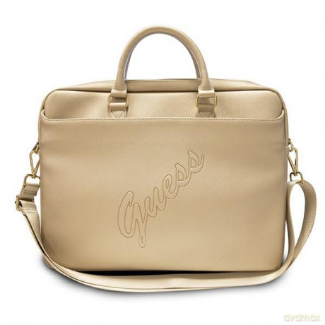 Guess Torba GUCB15PUSASLG 16" złoty/gold Saffiano Script