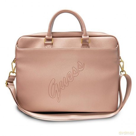 Guess Torba GUCB15PUSASPI 16" różowy/pink Saffiano Script