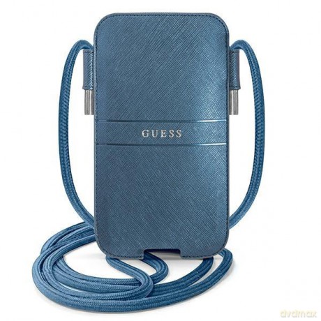 Guess Torebka GUPHLPSASBBL 6,7" niebieski/blue Saffiano Strap
