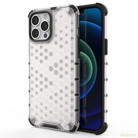 Honeycomb etui pancerny pokrowiec z żelową ramką iPhone 13 Pro Max przezroczysty