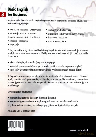 Basic English For Business Cz. 3 (broszurowa) - Zofia M. Patoka, Dagmara Świda [KSIĄŻKA]+[CD]