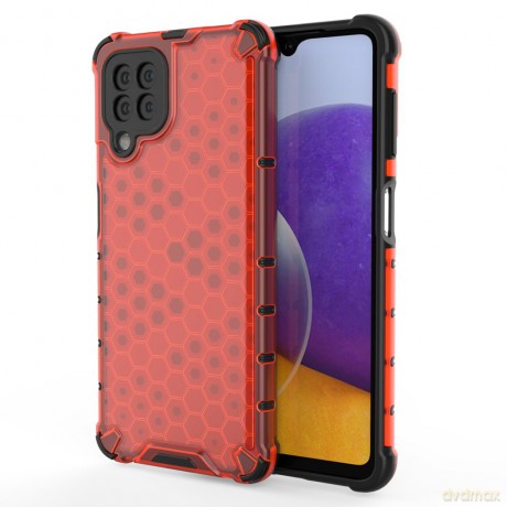Honeycomb etui pancerny pokrowiec z żelową ramką Samsung Galaxy A22 4G czerwony