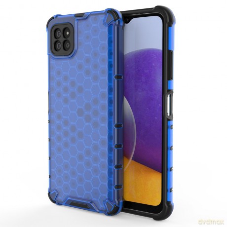 Honeycomb etui pancerny pokrowiec z żelową ramką Samsung Galaxy A22 5G niebieski