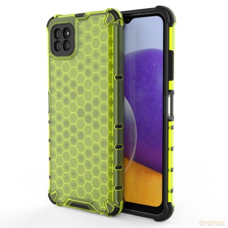 Honeycomb etui pancerny pokrowiec z żelową ramką Samsung Galaxy A22 5G zielony
