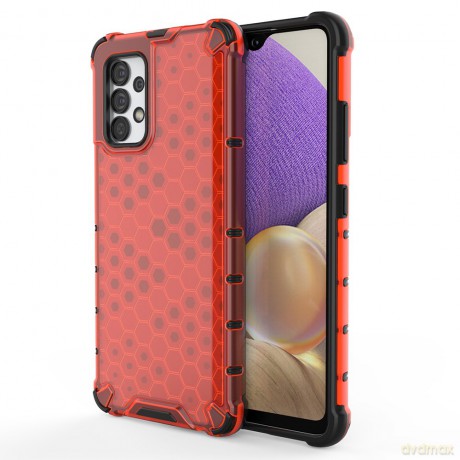 Honeycomb etui pancerny pokrowiec z żelową ramką Samsung Galaxy A32 4G czerwony