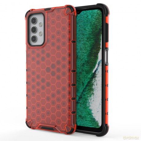 Honeycomb etui pancerny pokrowiec z żelową ramką Samsung Galaxy A32 5G czerwony