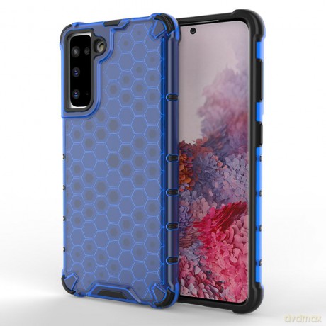 Honeycomb etui pancerny pokrowiec z żelową ramką Samsung Galaxy S21 5G niebieski