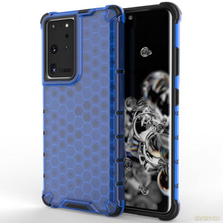 Honeycomb etui pancerny pokrowiec z żelową ramką Samsung Galaxy S21 Ultra 5G niebieski